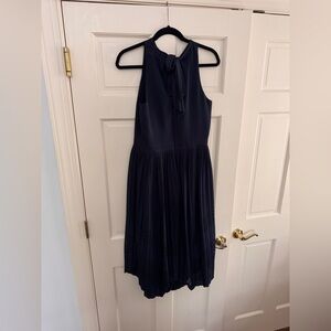 Banana Republic Navy Sleeveless Midi Dress with Back Tie